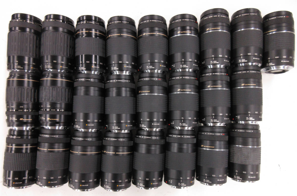 (3547U)ジャンク Canon EF70-210mm 3.5-4.5 75-300mm 4-5.6Ⅱ 75-300mm 4-5.6ⅢUSM等 キヤノン まとめてセット 25本 動作未確認 同梱不可