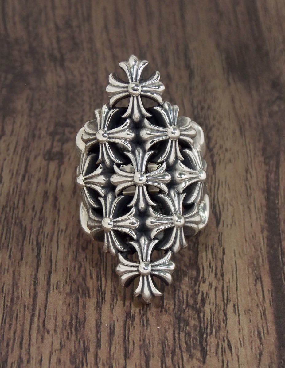 CHROME HEARTSクロムハーツ★チェーンメールリング/ラージ/新品加工/18号/インボイス/１円から
