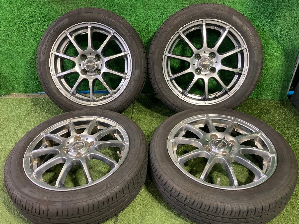 4本SET 会社宛 送料無料 15×4.5J デザイン アルミ 4穴 PCD100mm +45