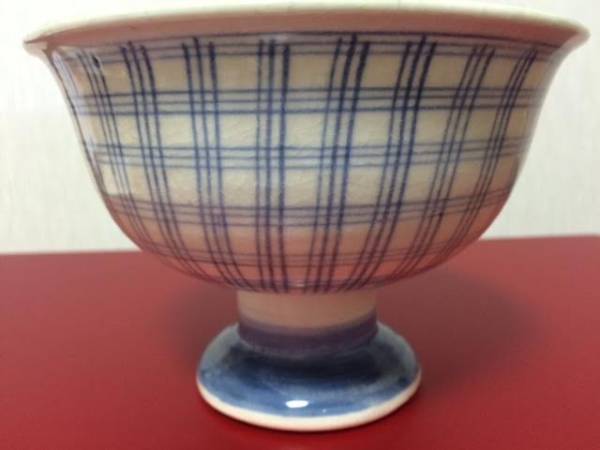 古伊万里 染付 盃洗 格子柄 杯洗 古美術 江戸期 古伊万里 染