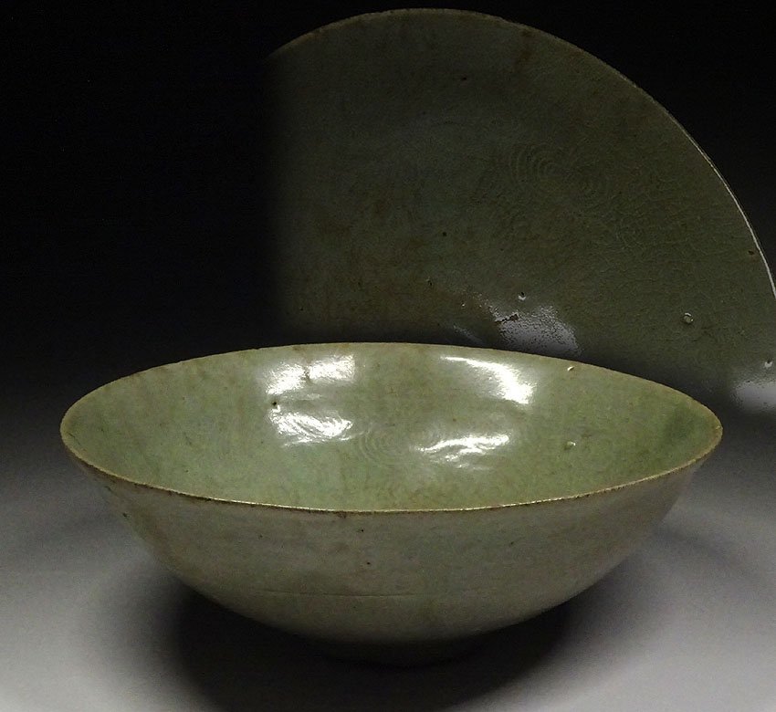 流】韓国人間文化財 柳海剛作 高麗青磁水注 共箱 KQ471