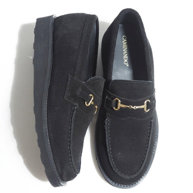 M1943R13　▼CAMINANDO カミナンド ドゥーズィエムクラス 購入▼　新品 フラットソール ビットローファー シューズ ブラック 黒 7/23.5cm