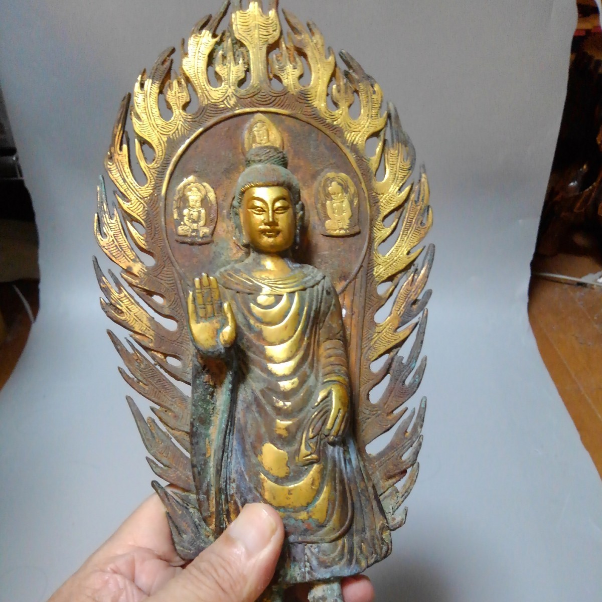 明鍍金仏像　　明時代