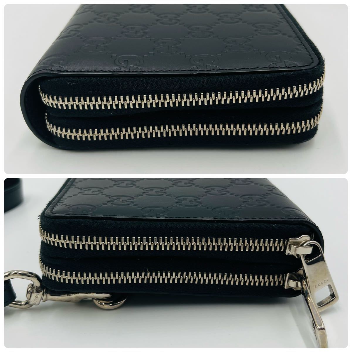 1円《極美品》GUCCI グッチ GG ドリアン シマ ダブルジップ 長財布 
