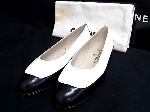 1円 □極美品□ CHANEL シャネル レザー パンプス サイズ36(約23.0cm