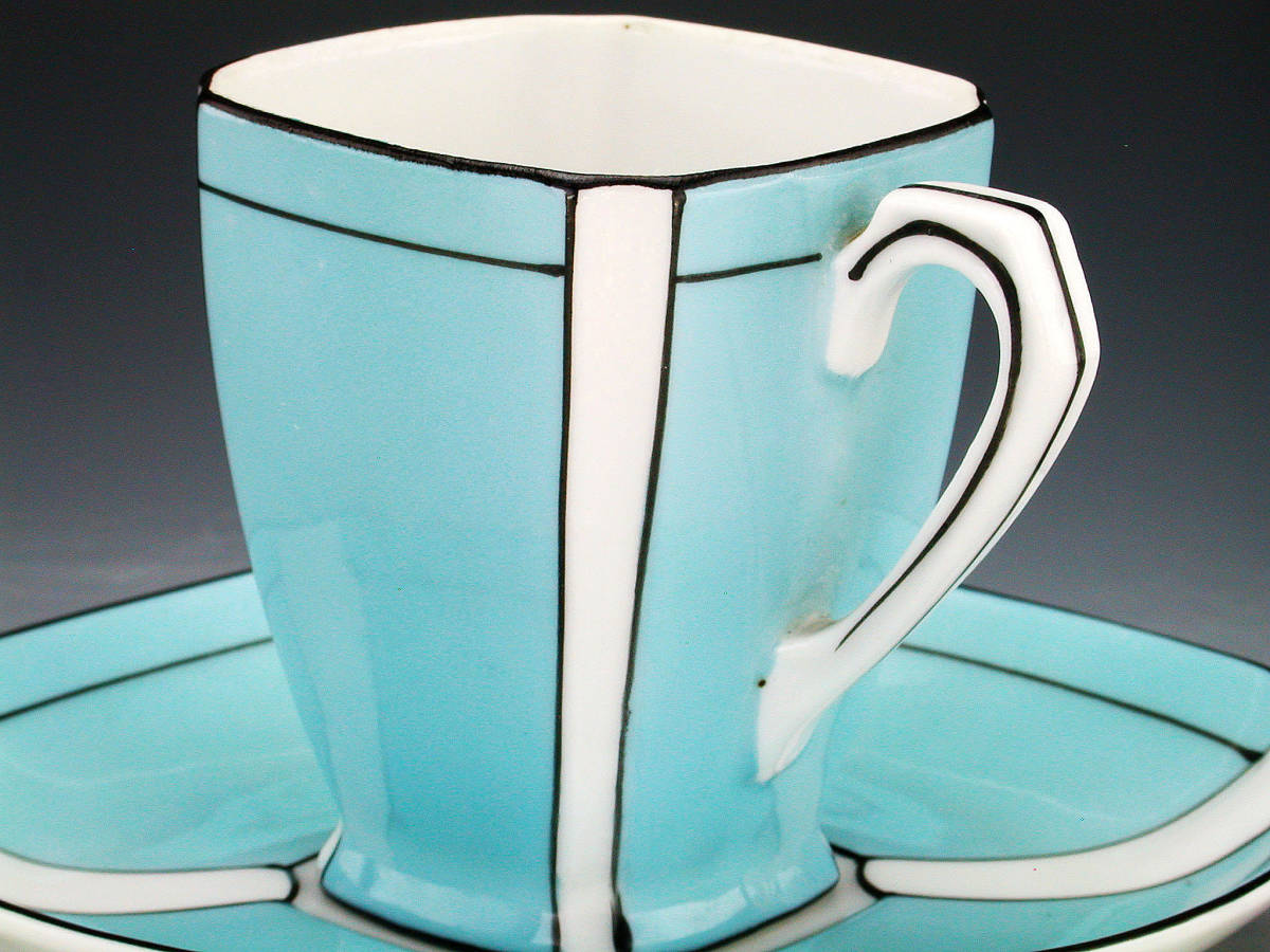 オールドノリタケ銘品!! オールドノリタケ・アールデコ様式蒼地パネル