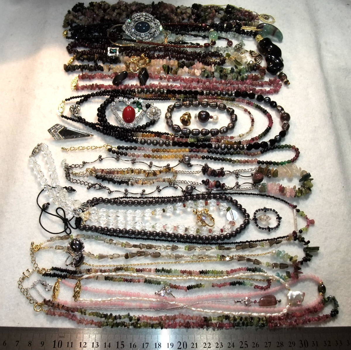 大量46個!未使用!トルマリンtourmalineメインセット!スピネルpearlパール他!ネックレス新品等!まとめて色々!天然石カラーパワーストーンA13