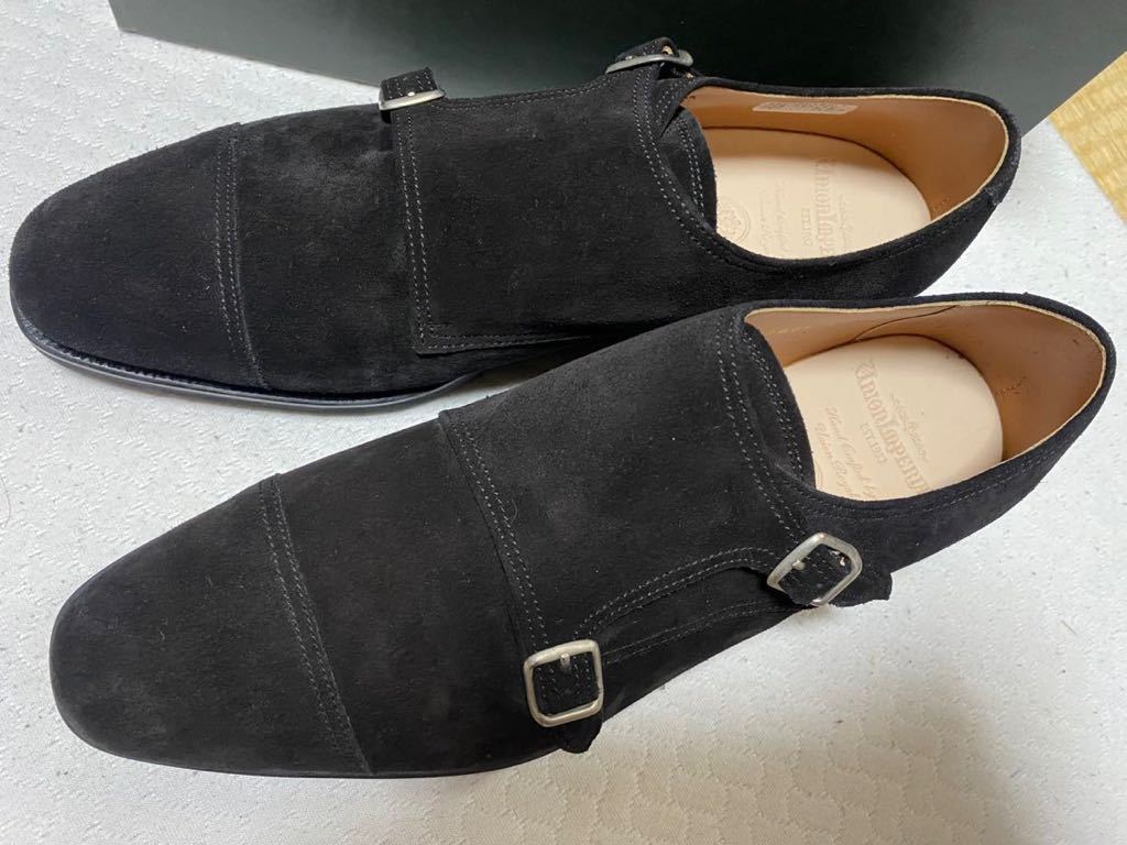 新品　未使用　ユニオンインペリアル　U2008 黒　スエード　8.5EEE 26.5 ダブルモンク