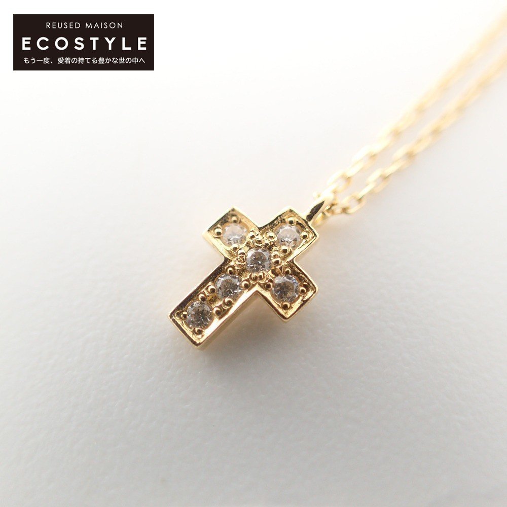 美品】MARIHA マリハ K18 0.03ct ダイヤモンド ミニクロス ネックレス 