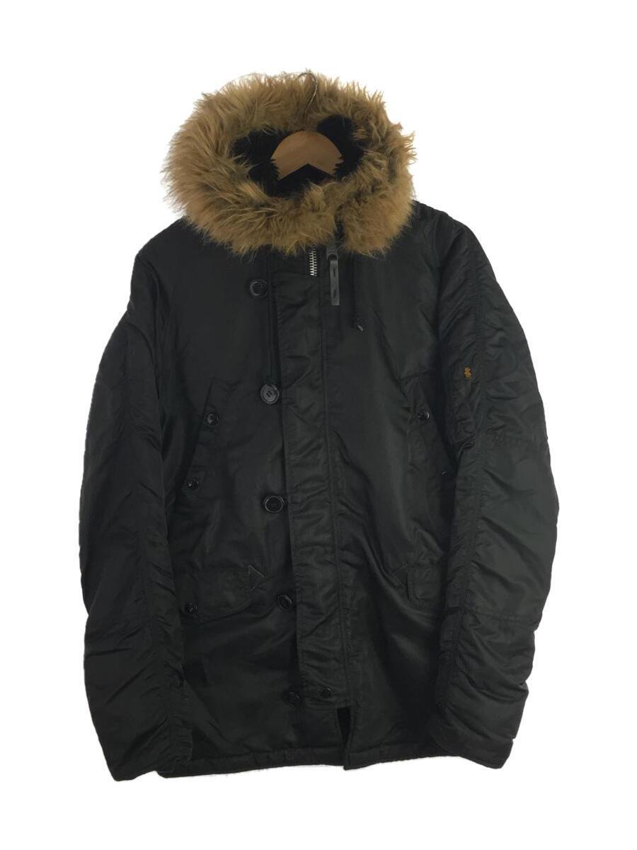 ALPHA INDUSTRIES◇N-3B/フライトジャケット/L/ナイロン/BLK/20094-201