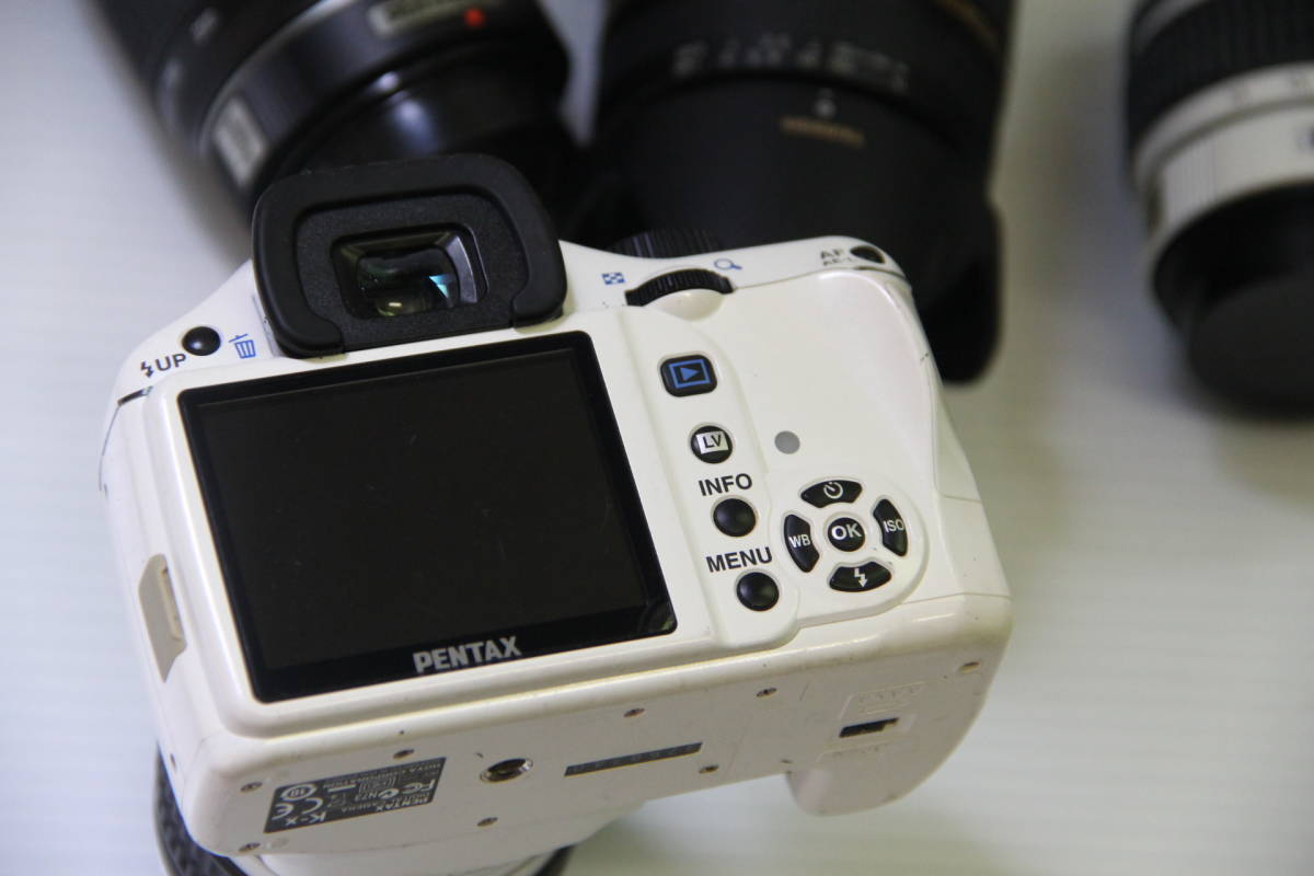 デジタル一眼レフPENTAX K-x ホワイト レンズ2台付き箱付美品 デジタル一眼レフPENTAX K-x ホワイト レンズ2台付き箱付美品