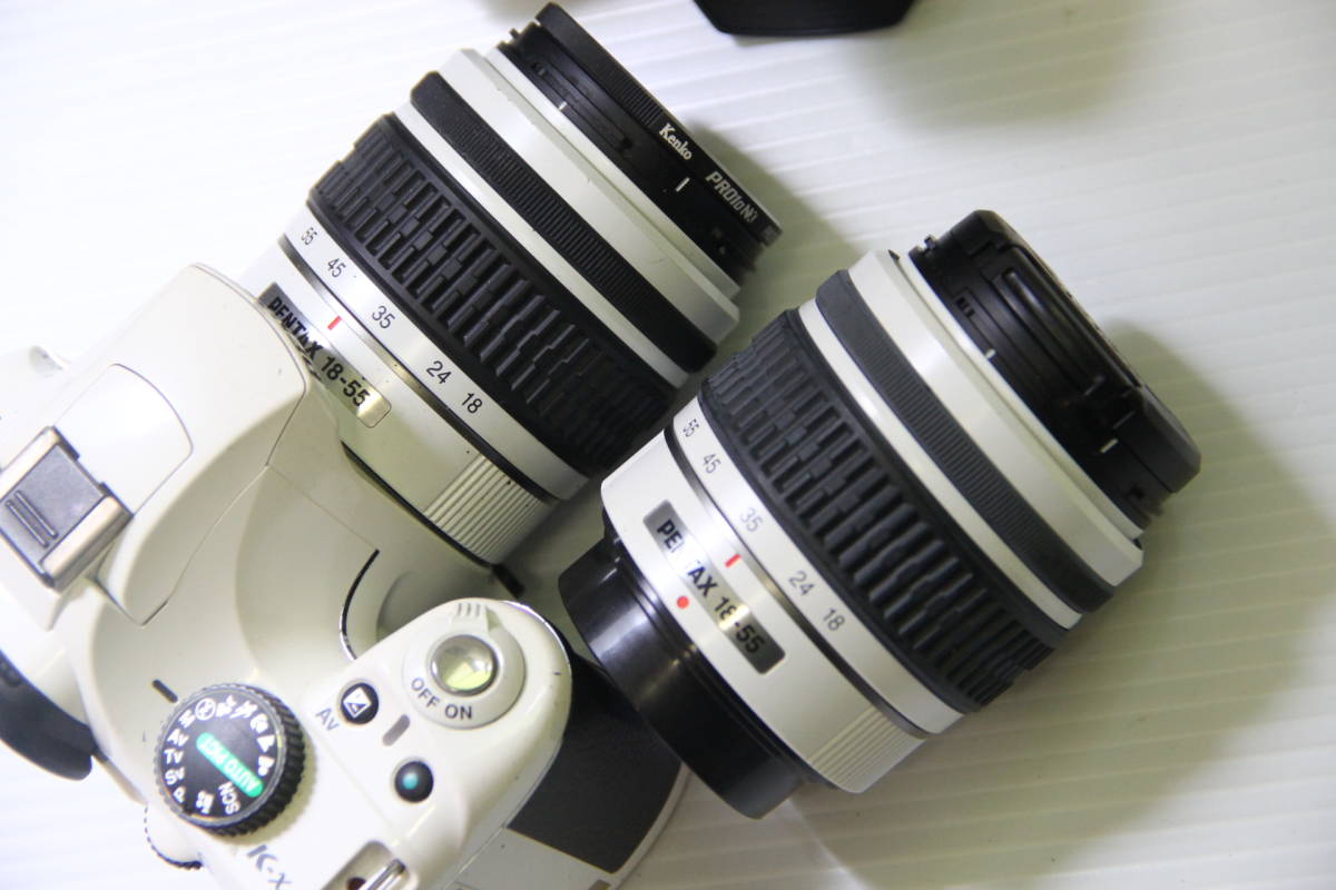 PENTAXデジカメジャンク まとめて2個セット K-X レンズPENTAX 18-55/55 