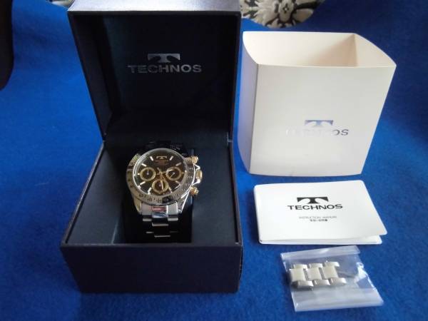 テクノス　TECHNOS　クロノグラフ　デイトナスタイル　１円～