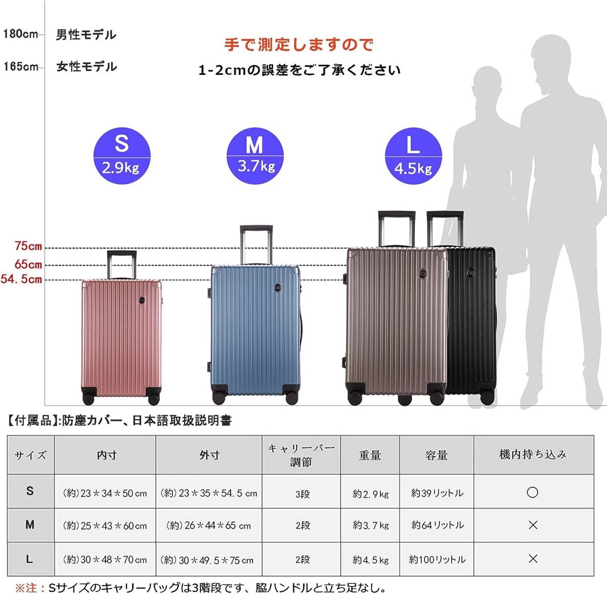 スーツケース 超軽量 機内持込み キャリーバッグ 8輪 静音 キャリー 