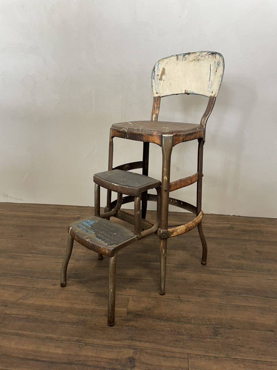 US ヴィンテージ cosco ステップスツール ミットセンチュリー インダストリアル 店舗什器 カフェ アパレル 男前インテリア アイアン ラダー