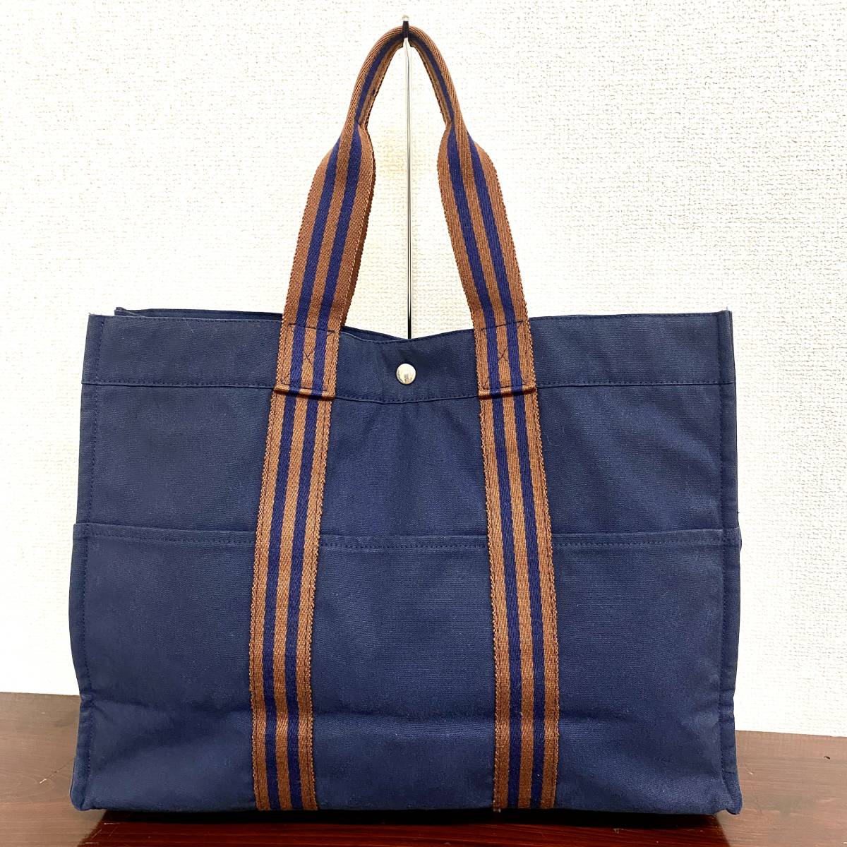  AY0225 HERMES エルメス フールトゥ GM トートバッグ ハンドバッグ キャンバス Bag バッグ 鞄 ネイビー 紺 ブランド(フールトゥ)｜売買されたオークション情報、yahooの商品情報をアーカイブ公開 - かばん、バッグ