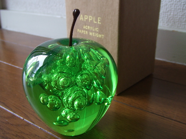 アップルペーパーウェイト APPLE Acrylic Paper Weightグリーン 緑
