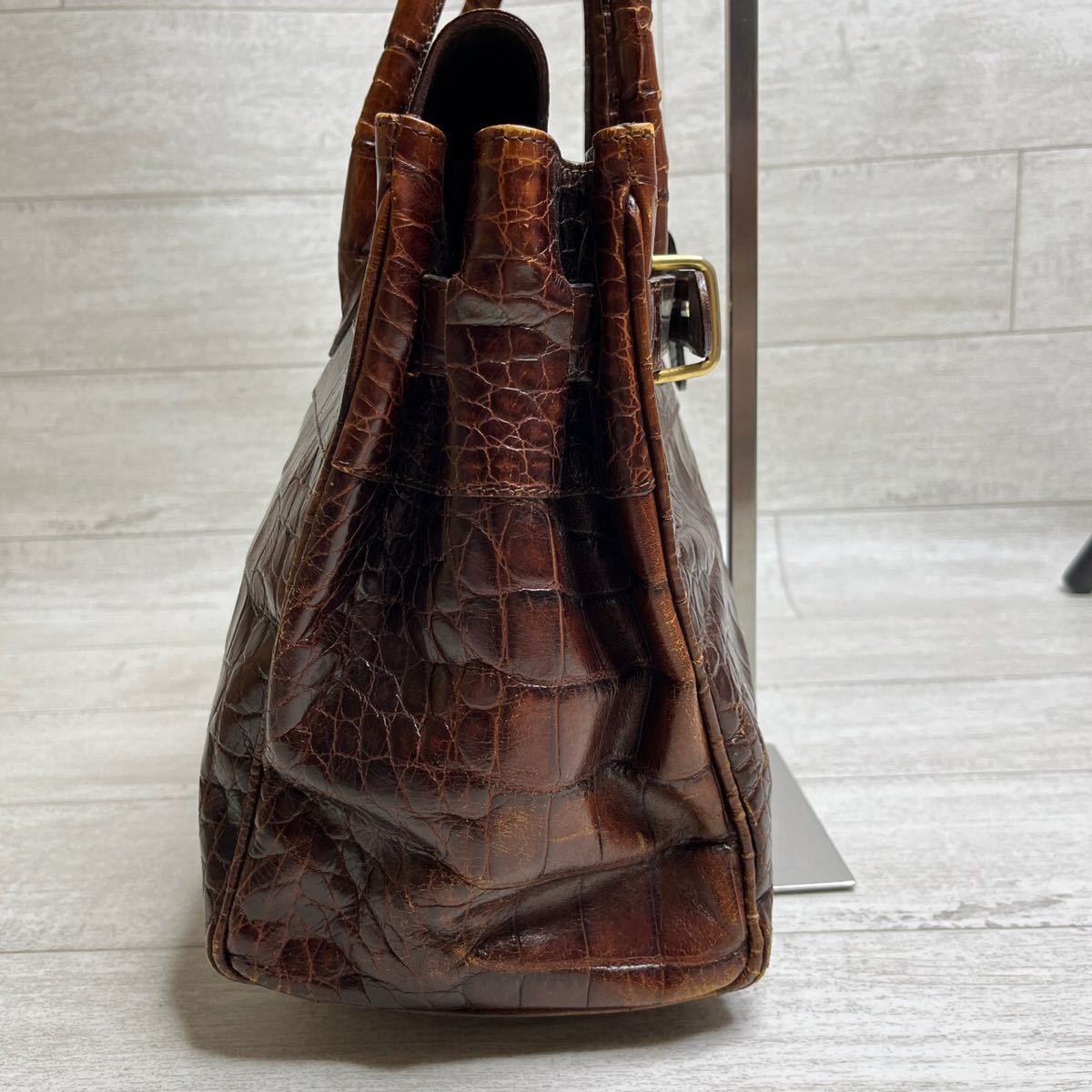 1円〜 【極美品】FURLA フルラ トートバッグ ハンドバッグ クロコ型 