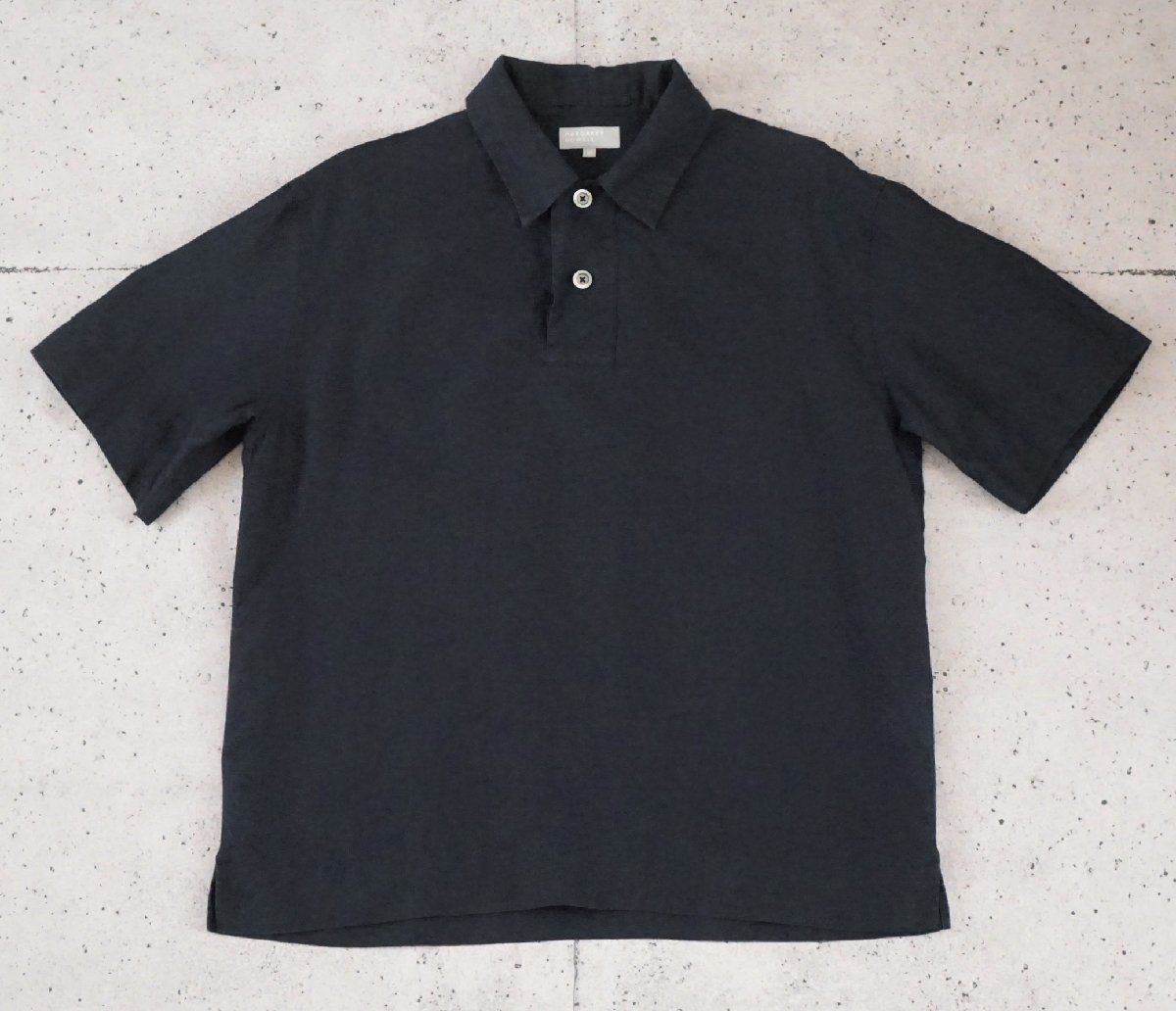 MARGARET HOWELL マーガレットハウエル SHIRTING LINEN リネン 半袖 シャツ ブラック サイズM