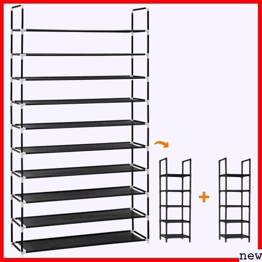 新品★ シューズラック 幅約７６×奥行２８×高さ１７６cm 組み立て式 靴入れ 下 38~40足 靴棚 靴収納 10段 100