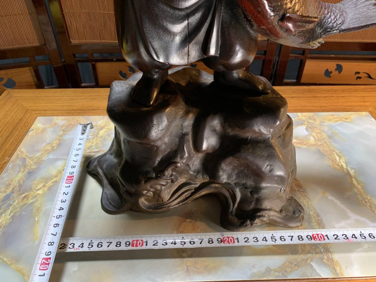 恵比寿 七福神 大黒様 床飾 置物 金属製 鉄 鋳物 約10㎏ #702my(鉄製 