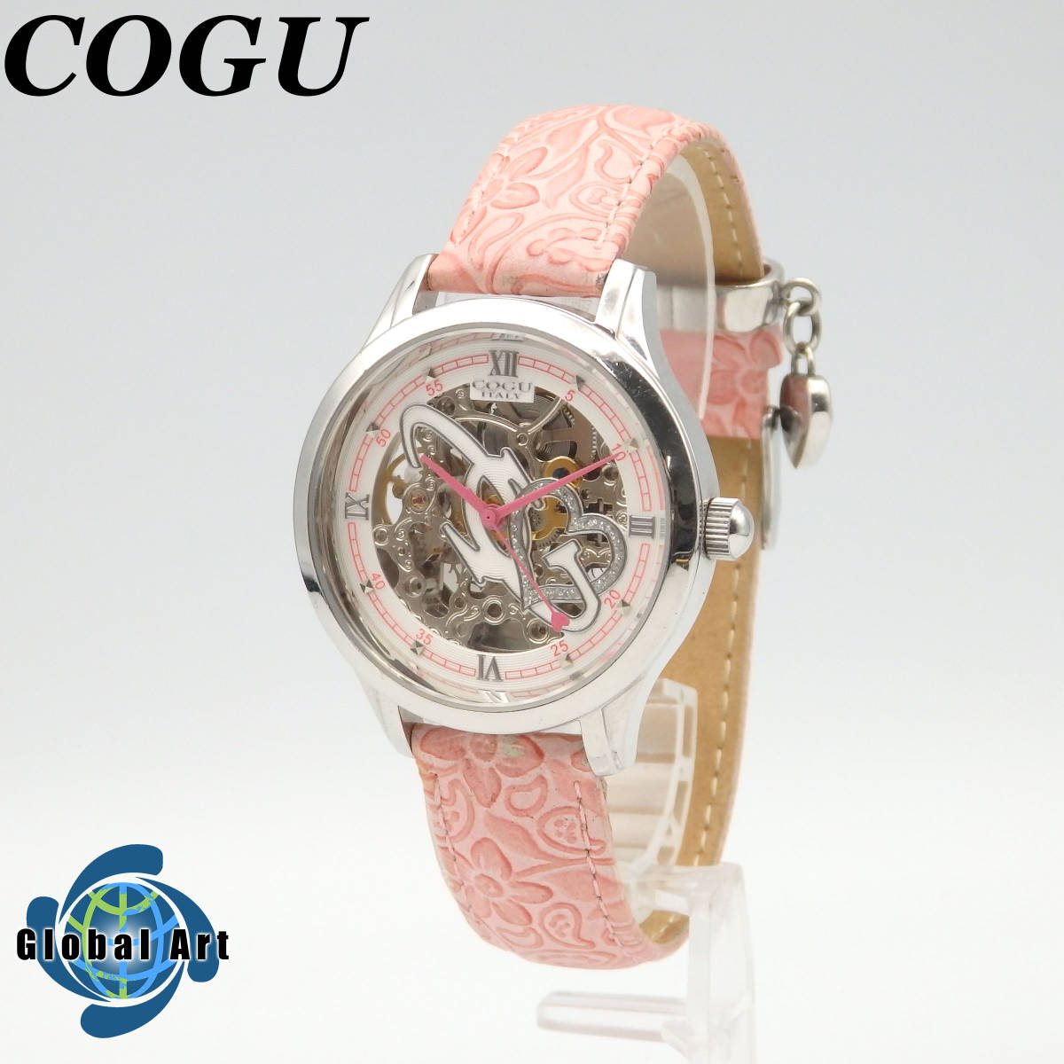う07290/COGU コグ/自動巻/レディース腕時計/20石/文字盤 スケルトン