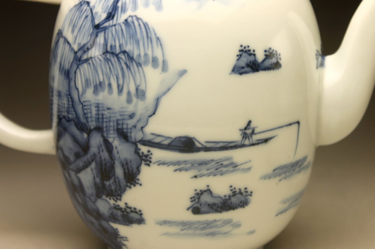 煎茶器 京焼 平安春峰 染付漢詩山水図急須 - メルカリ