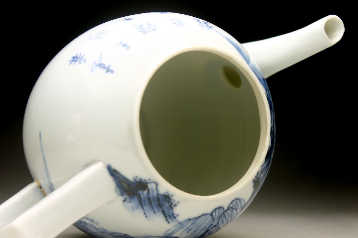 煎茶器 京焼 平安春峰 染付漢詩山水図急須 - メルカリ