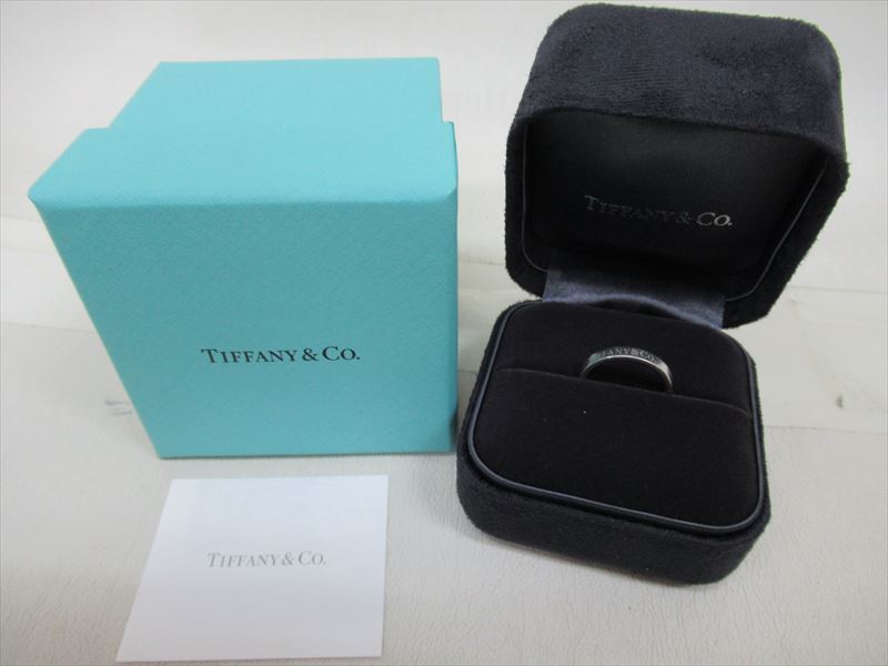 1円★中古品【ティファニー】リング 指輪 アクセサリー PT950 9号 バンドリング シンプルリング ブランドジュエリー