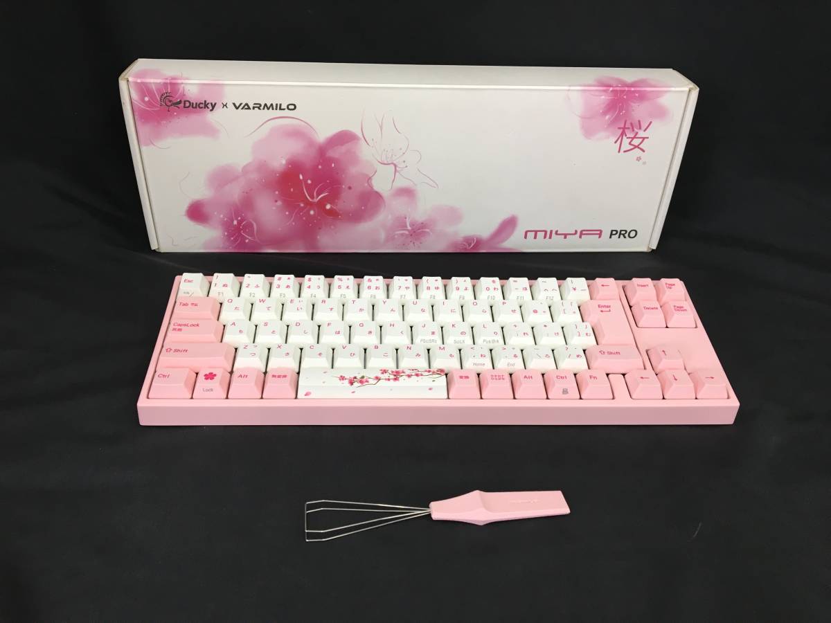 ◎PC用キーボード[Ducky×VARMILO‐桜-MIYA PRO]銀軸/ピンクLED/Cタイプ 
