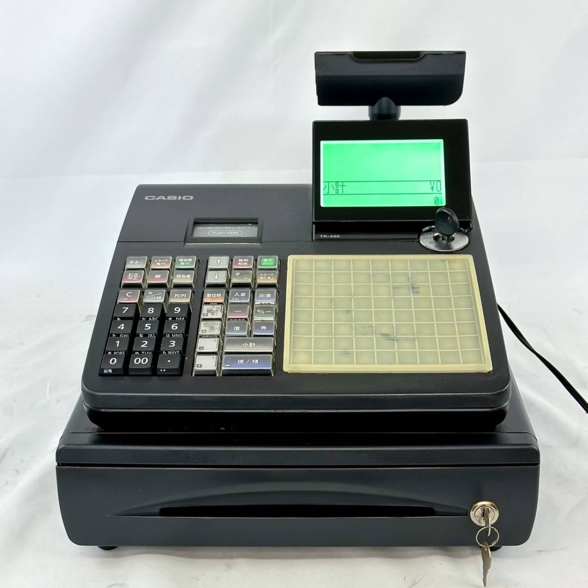 CASIO カシオ 電子レジスター TK-400 初期化済 鍵付き 飲食店 業務用 CASIO