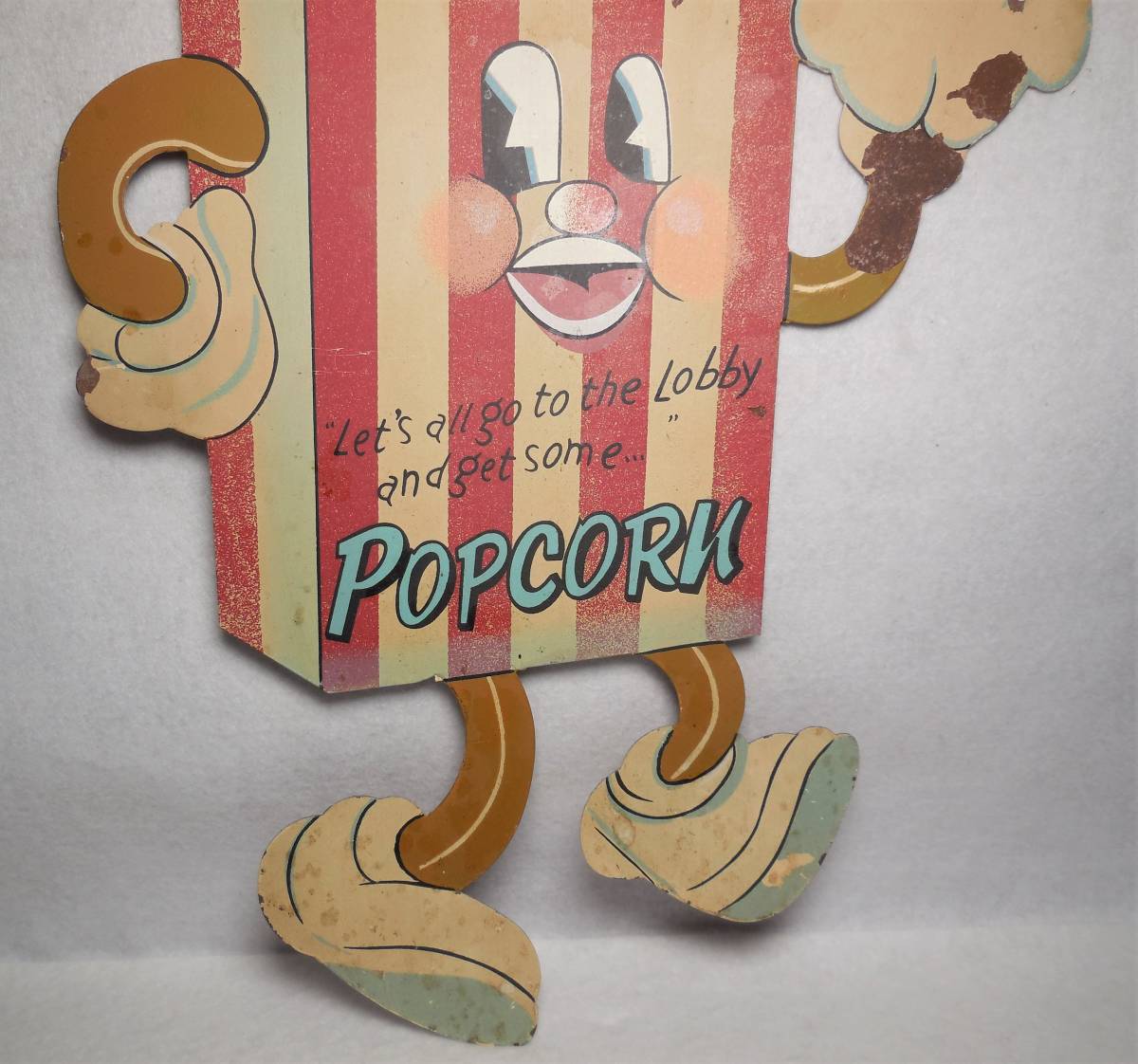 アメリカンブリキ看板 ポップコーン/POPCORN Mr.Poppy ブリキ 姿 看板