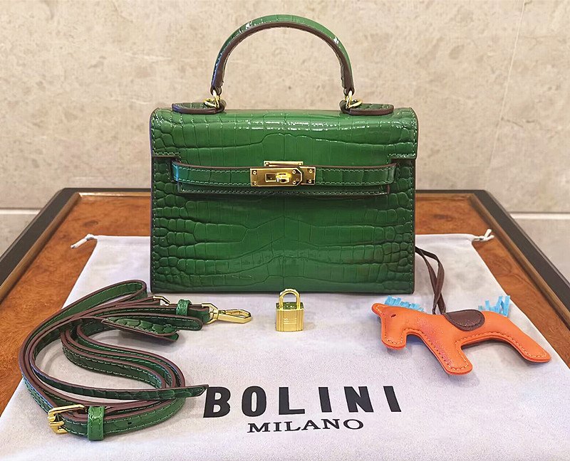 最高峰28万◇イタリア・ミラノ発*BOLINI・最上級牛革・クロコダイル 
