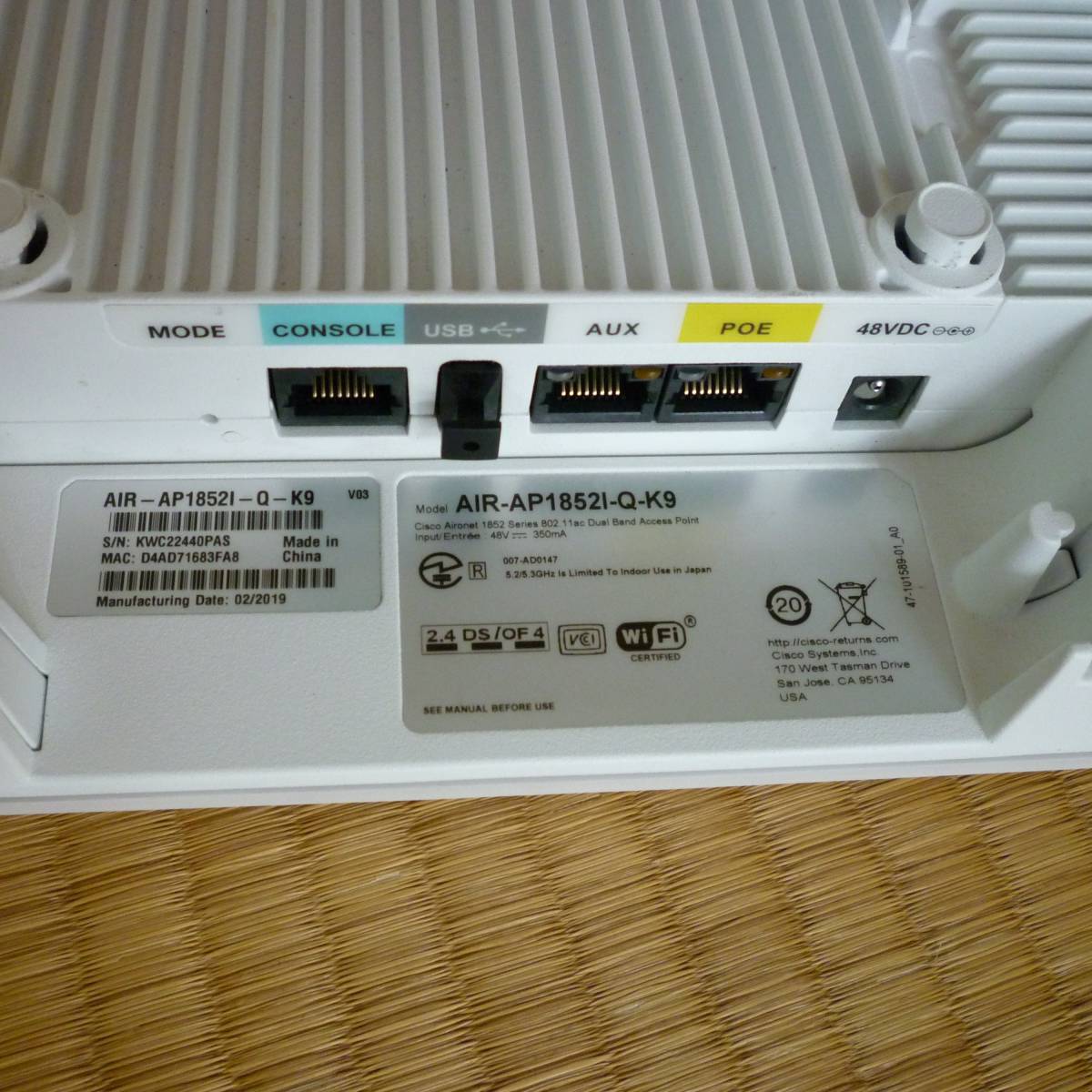 aironet 2台セット AIR-AP1852 AIR-AP1832 yamaha rtx810(無線LAN 
