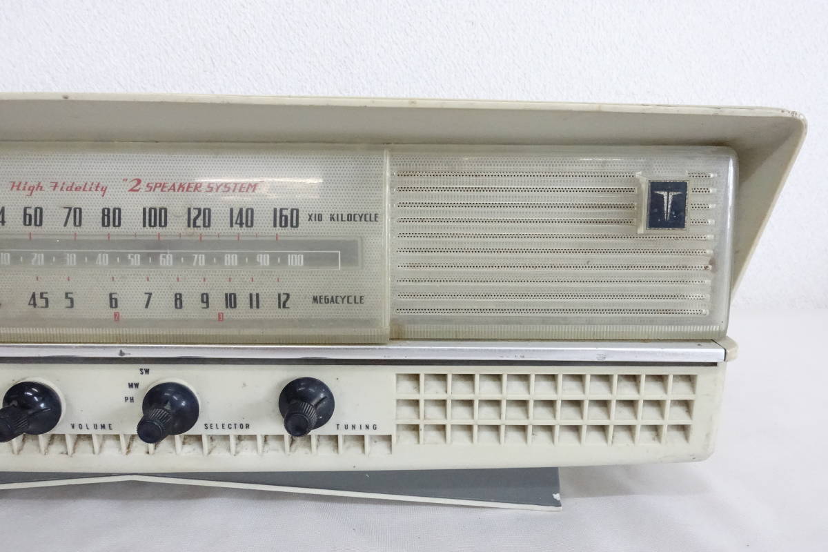 3）昭和レトロ 東芝 真空管ラジオ かなりやHS 5ZL-462 通電OK