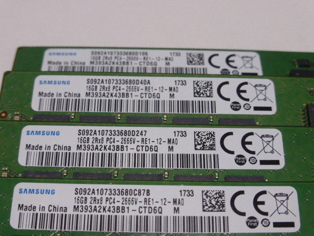 メモリ サーバーパソコン用 1.20V Samsung PC4-21300V(DDR4-2666V) ECC