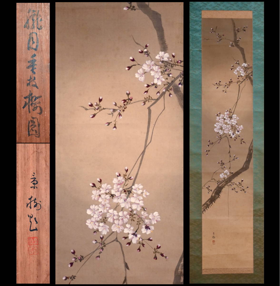 人気定番，送料無料 模写 三重画家 今井景樹 朧月枝垂桜図 春宵 夜桜 桜花画 円山四条派 今尾景年師事 掛軸 絹本 共箱(花鳥、鳥獣)｜売買されたオークション情報、yahooの商品情報をアーカイブ公開 - オークファ 花鳥、鳥獣
