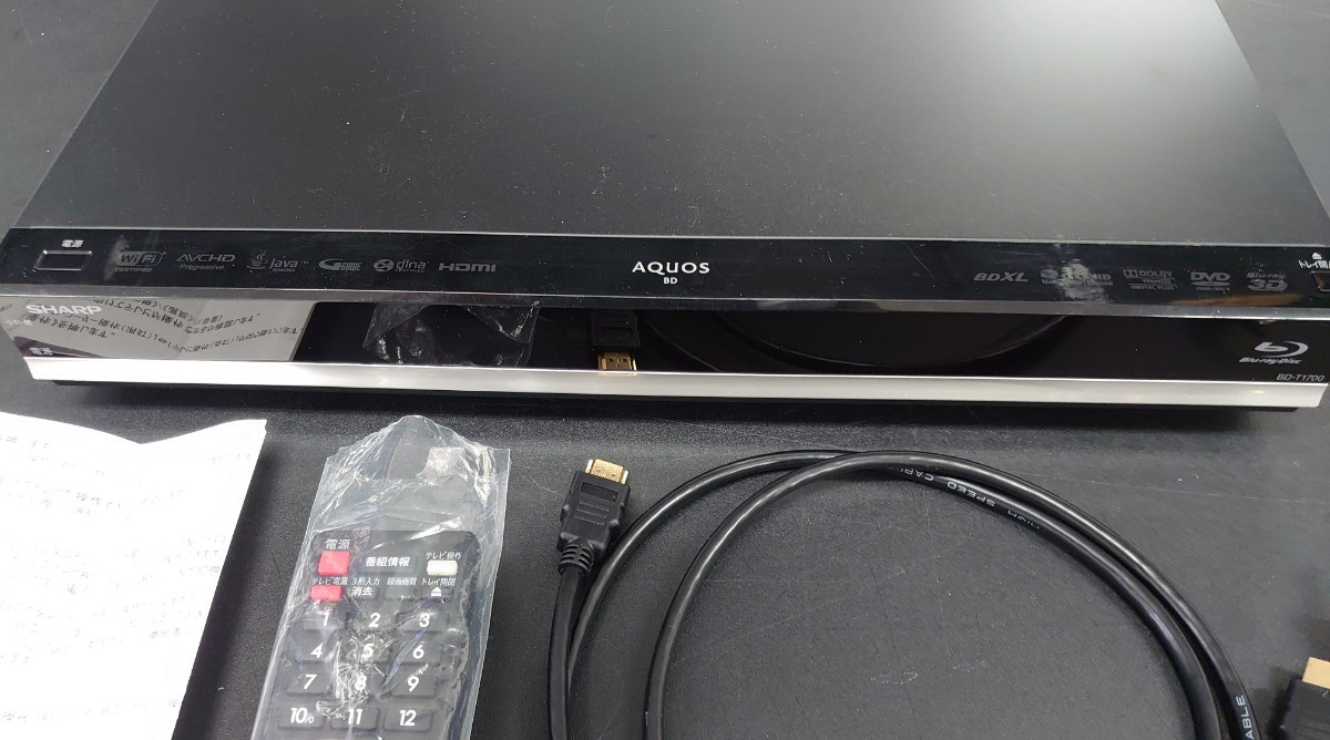 SHARP シャープ AQUOS BD-T1700 1TB 3チューナー ブルーレイレコーダー