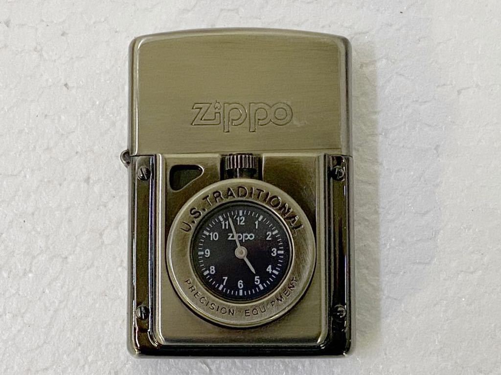 サ4719M☆ZIPPO ジッポー 時計付きライター TIME LITE 1995年製 木箱 