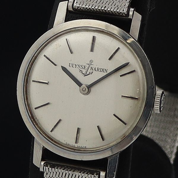 1円 稼働 ユリスナルダン 手巻き 2403 3 アンティーク ラウンド シルバー文字盤 レディース腕時計 NBY0826 8717000STU