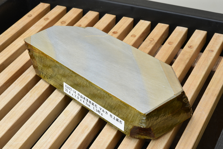中山水浅葱砥石 マルカ 仕上砥石 天然砥石 本物保証【使用品】 T5127-14