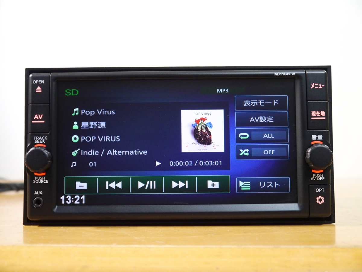 0830】 MJ118D-W 2019年製 日産純正メモリーナビ フルセグ/SD