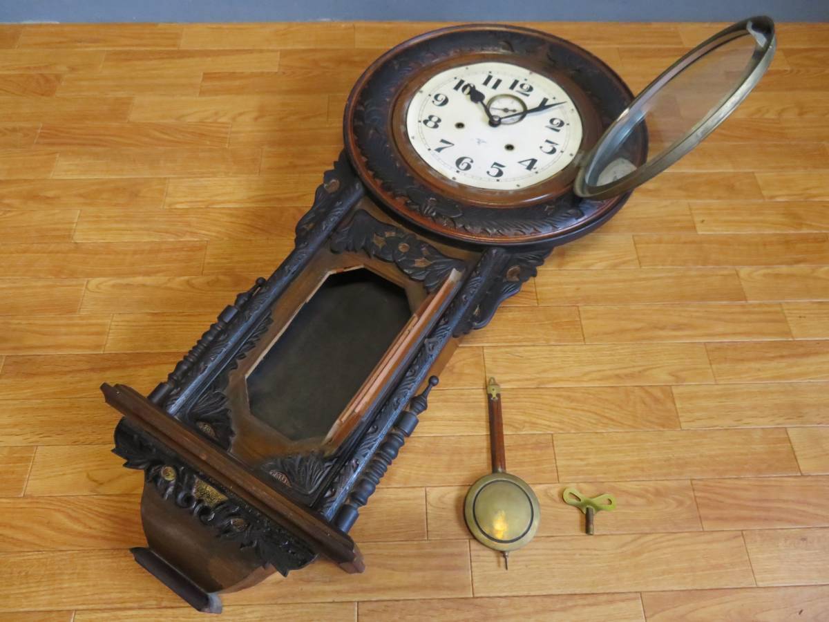 動作品 STマーク 向日葵 ひまわり時計 秒針付き ゆらゆらガラス