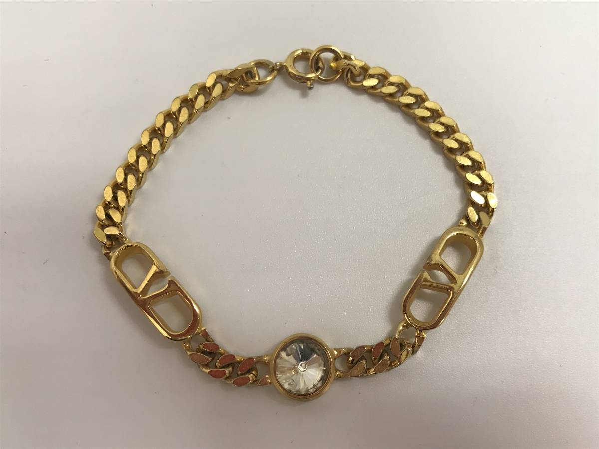 VALENTINO ヴァレンティノ GP ロゴ ブレスレット ゴールド 1P 中古品 腕回り:約18㎝ 喜平 ゴールド ヴァレンチノ　230902-1