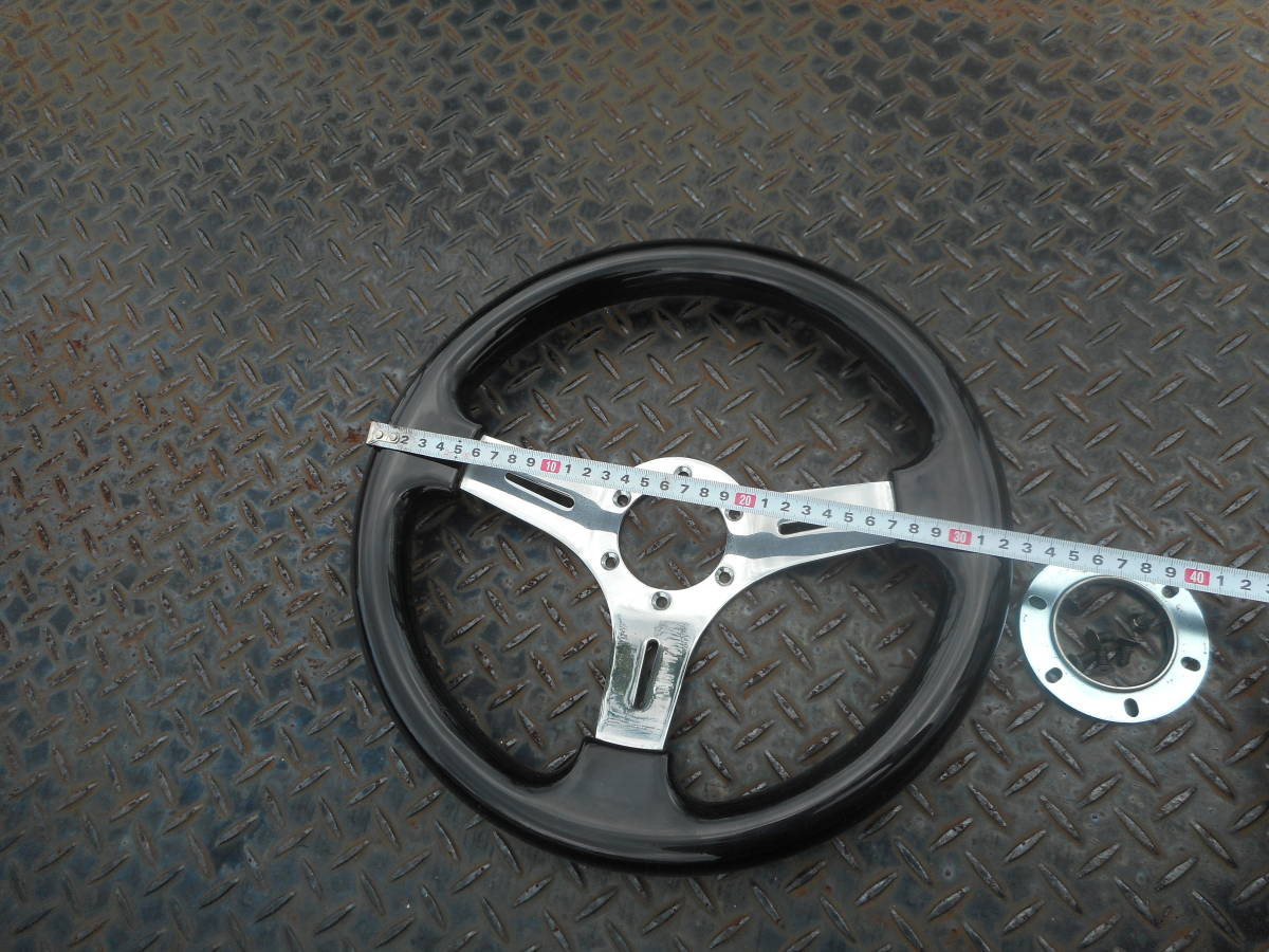 レア！小径！ウッドステアリング ハンドル 350mm 社外 メーカー不明 小径ウッドハンドル ホイール 中古 ステアリング