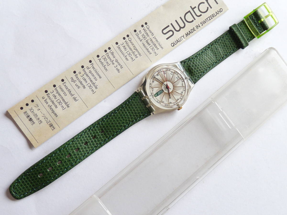 未使用電池交換済 スウォッチ レギュラーモデル Swatch 1993年 トップクラス TOP CLASS 品番GK707 6時方向にデイト/曜日表示有り