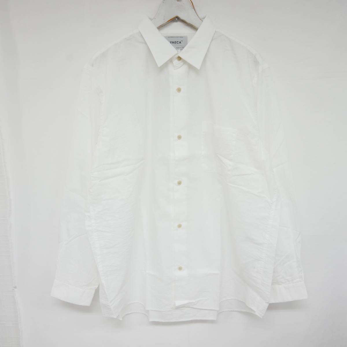 【1円】未使用 国内正規 YAECA ヤエカ 13101 BUTTON SHIRT WIDE ボタンシャツ ワイド ユニセックス 定価22000円 WHITE ホワイト 白 S