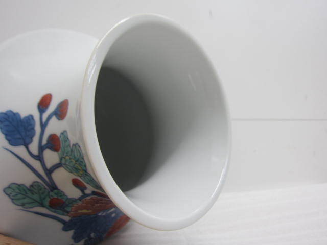 美品】今泉今右衛門 錦花絵花瓶 花器 共箱ダメージ有 【公式通販】