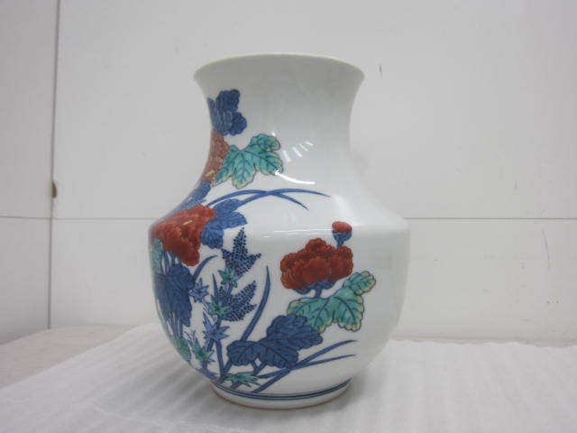 美品】今泉今右衛門 錦花絵花瓶 花器 共箱ダメージ有 【公式通販】