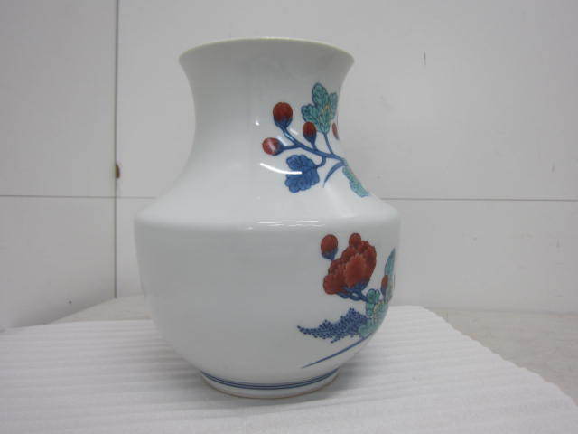 美品】今泉今右衛門 錦花絵花瓶 花器 共箱ダメージ有 【公式通販】